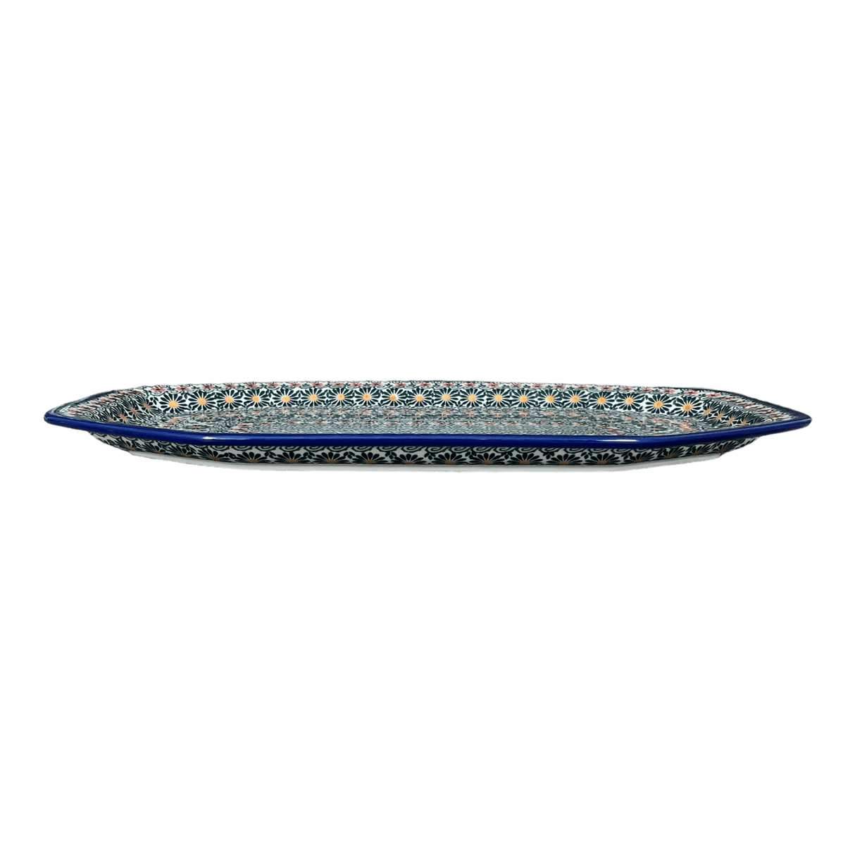 Tray, Platter, Angular, 10.5" x 18.5" in "Garden Breeze" by Andy | NDA333-A48