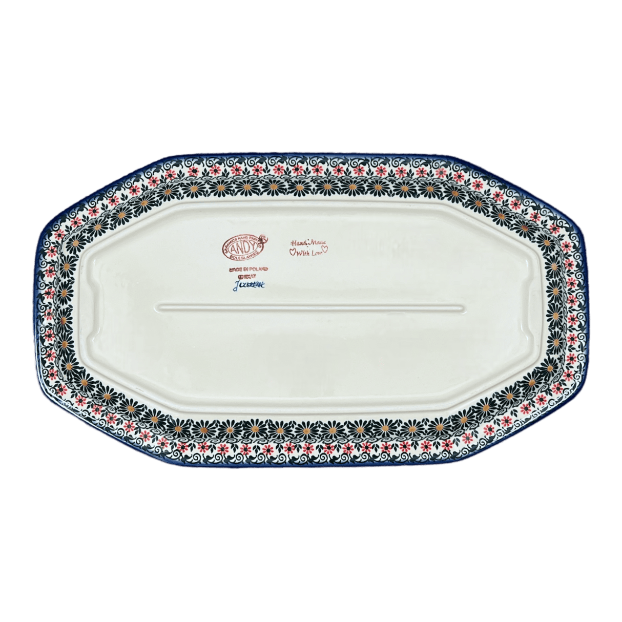 Tray, Platter, Angular, 10.5" x 18.5" in "Garden Breeze" by Andy | NDA333-A48