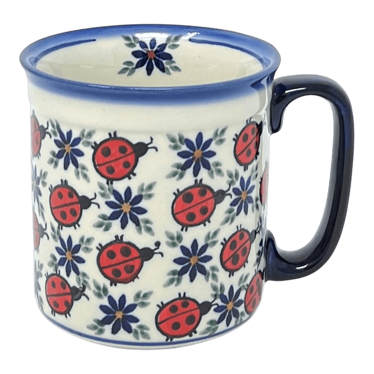 Mug, Straight Mug, 14 oz in "Lovely Ladybugs" by Andy | NDA47-18
