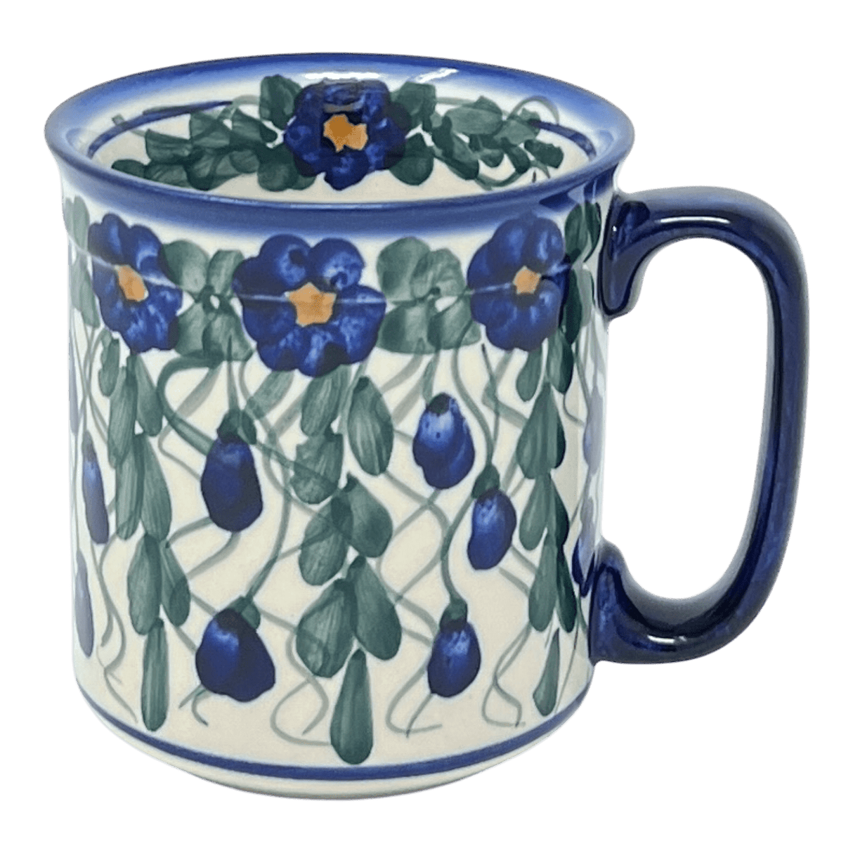 Mug, Straight Mug, 14 oz in "Blue Cascade" by Andy | NDA47-A31
