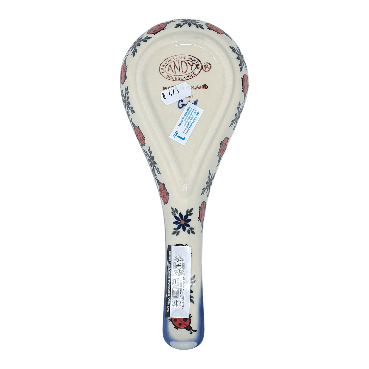 Spoon Rest, Large, 10.5" in "Lovely Ladybugs" by Andy | NDA473-18