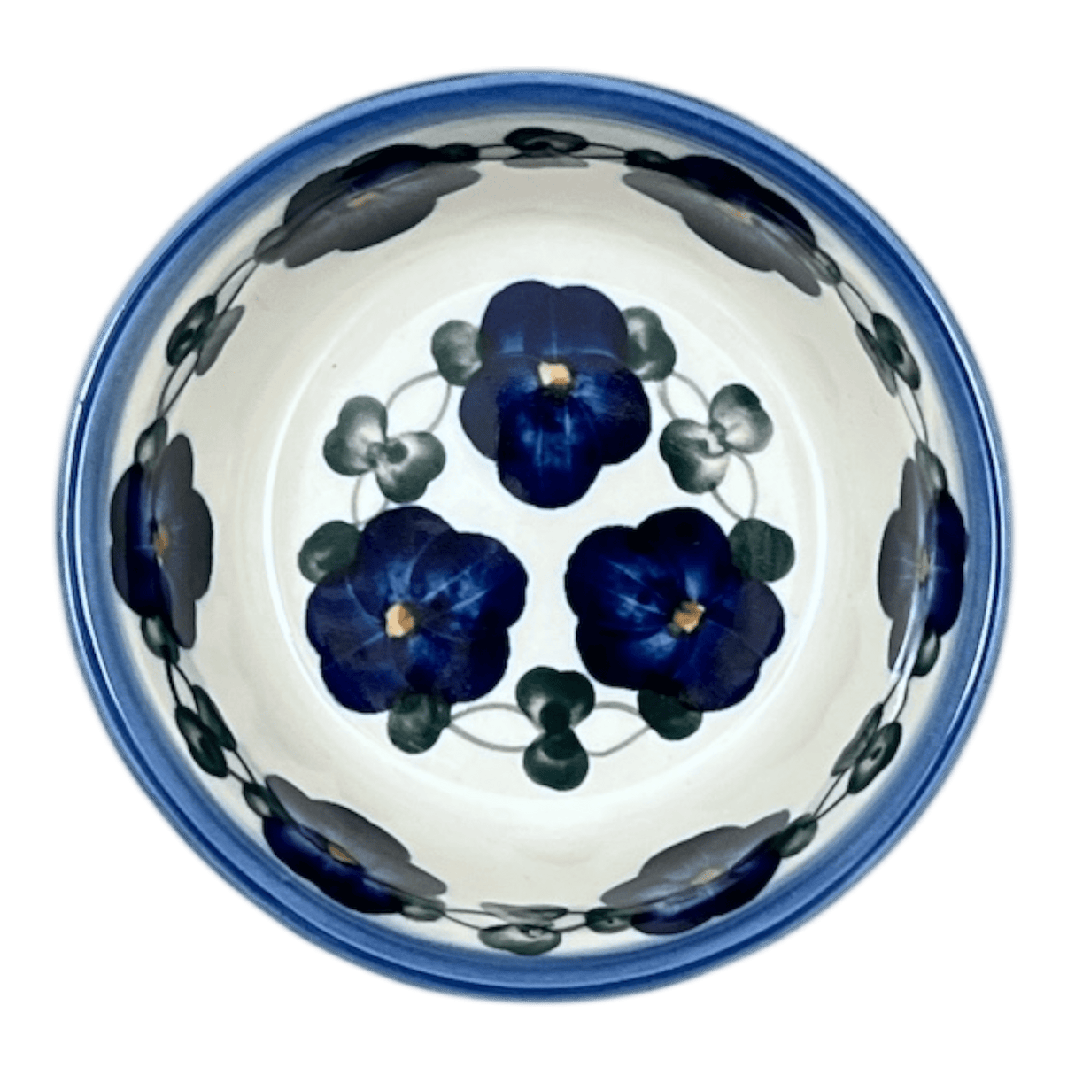 Bowl, Round, 4.25" in "Blue Tethered Blossoms" by Andy | NDA84-4