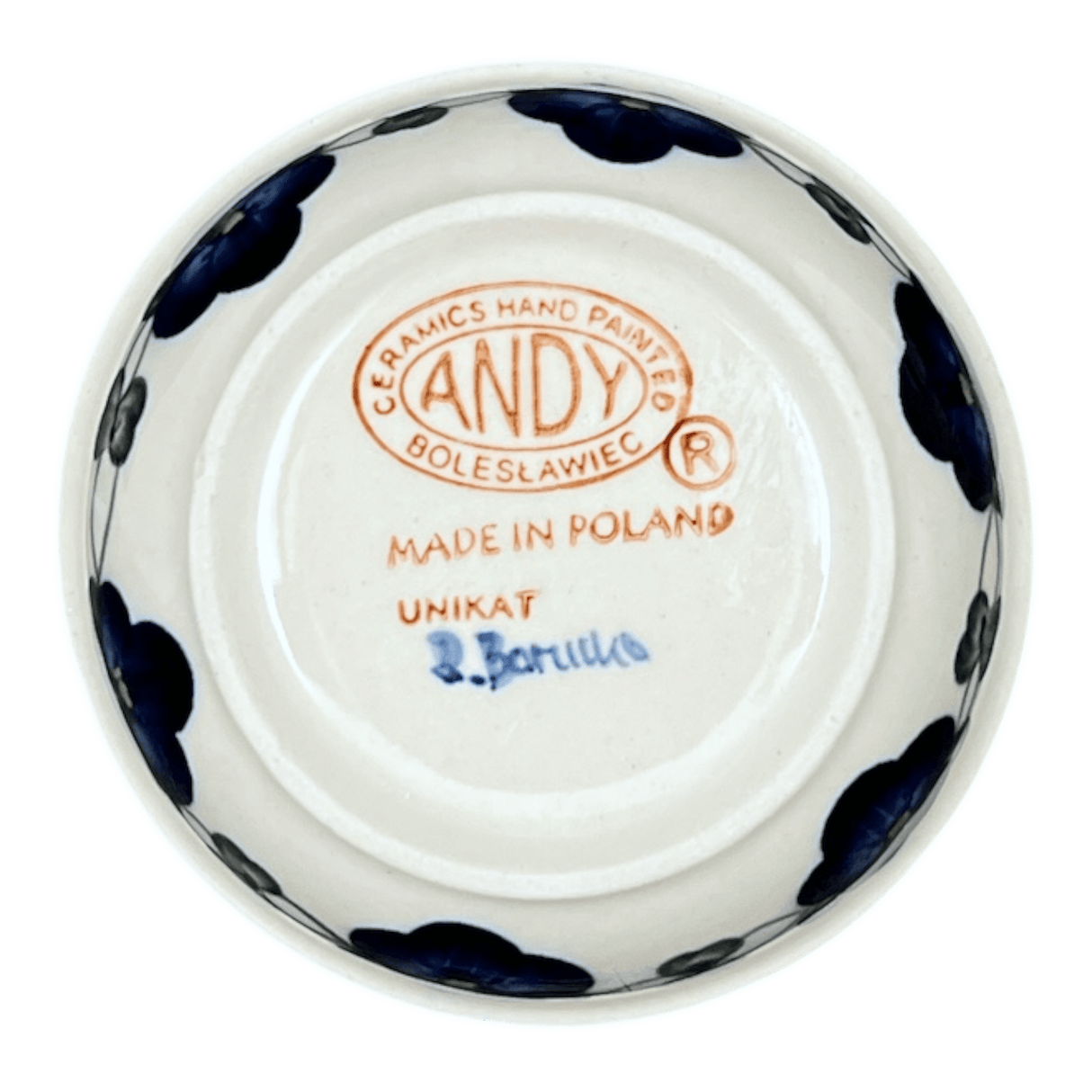 Bowl, Round, 4.25" in "Blue Tethered Blossoms" by Andy | NDA84-4