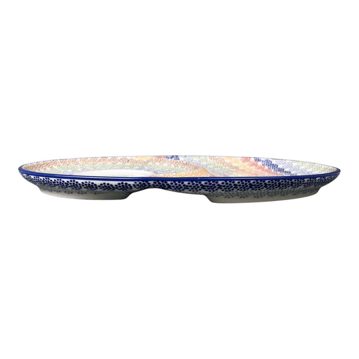 Plate, Oval, Soup & Sandwich, 11.75" x 7.25" in "Speckled Rainbow" by Manufaktura | P006M-AS37