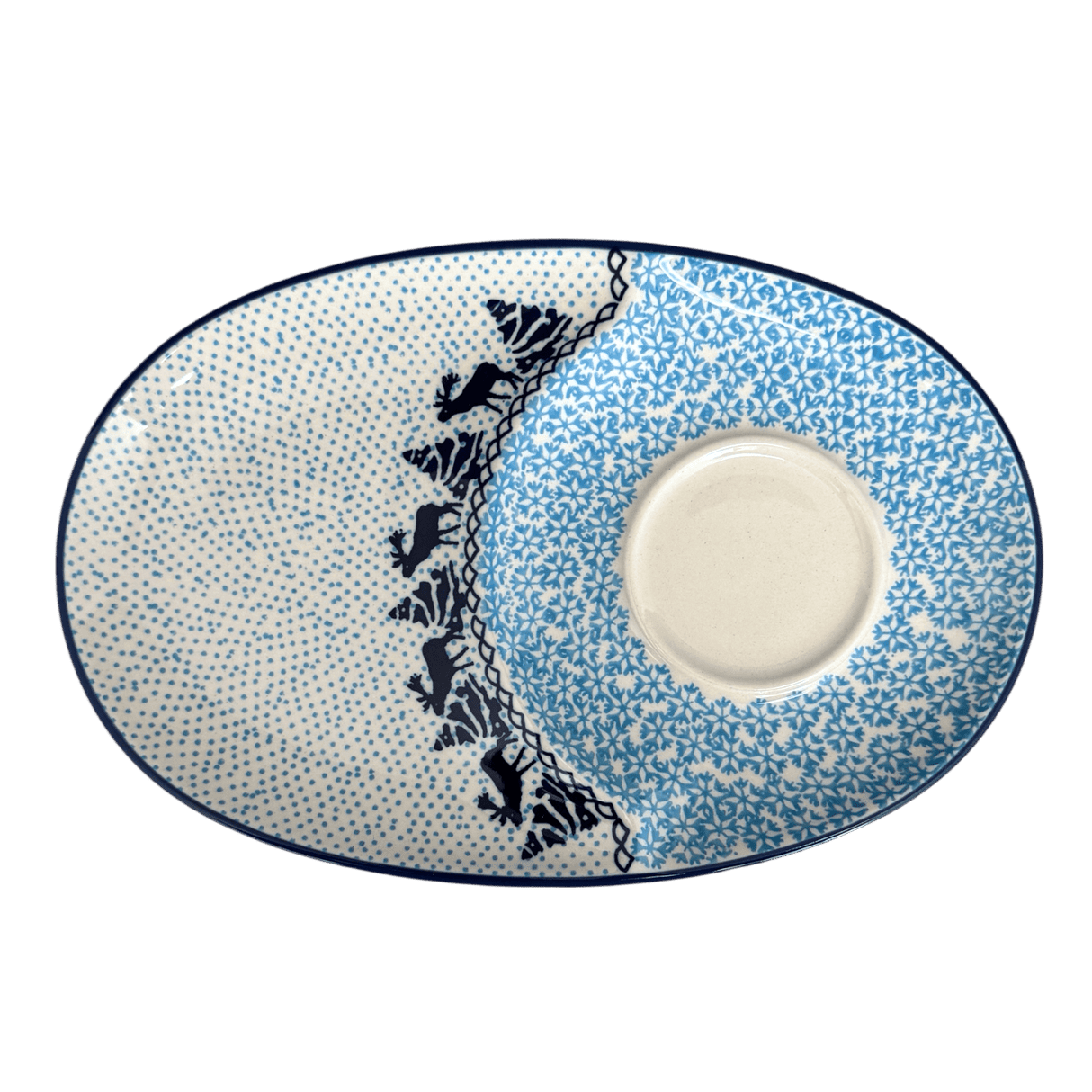Plate, Oval, Soup & Sandwich, 11.75" x 7.25" in "Peaceful Season" by Manufaktura | P006T-JG24