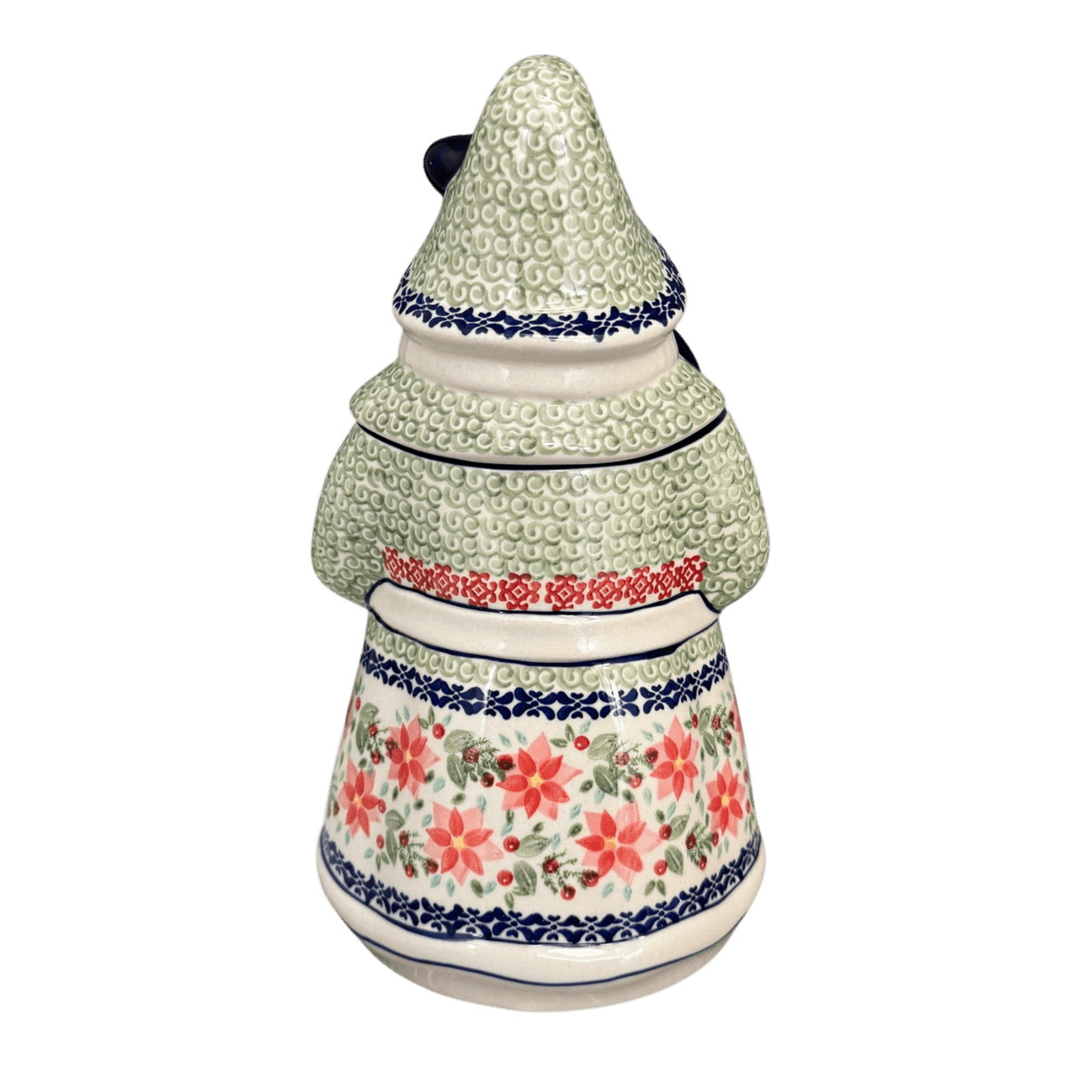 Cookie Jar, Santa, 12" in "Pink Poinsettia" by Manufaktura | P060S-PS14
