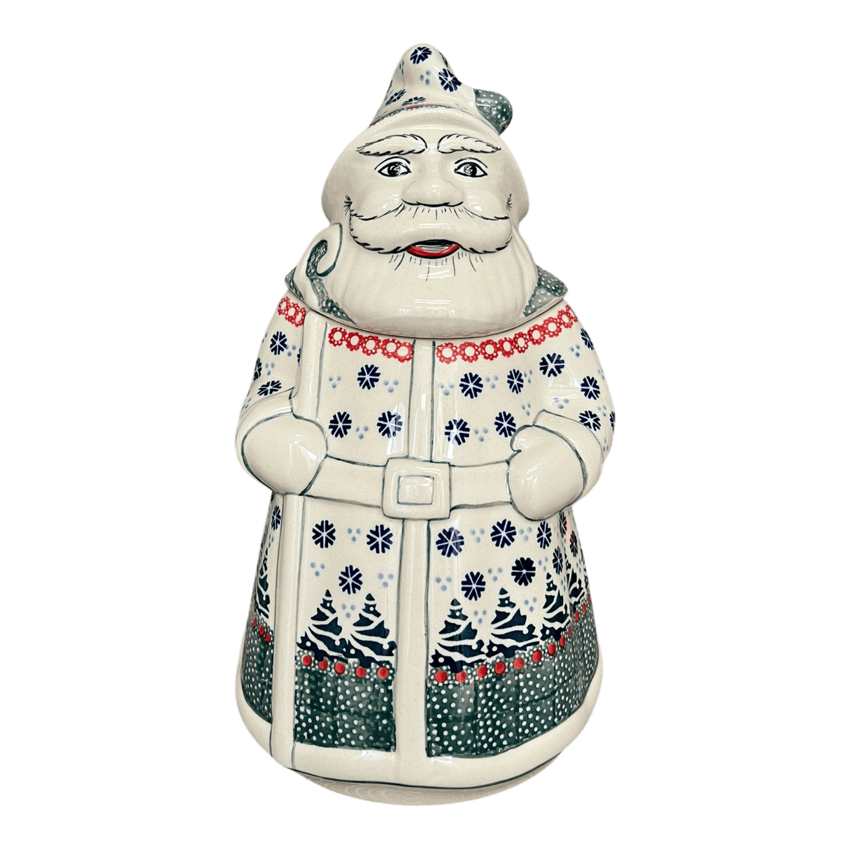 Cookie Jar, Santa, 12" in "Snow Pines Red" by Manufaktura | P060T-WU22