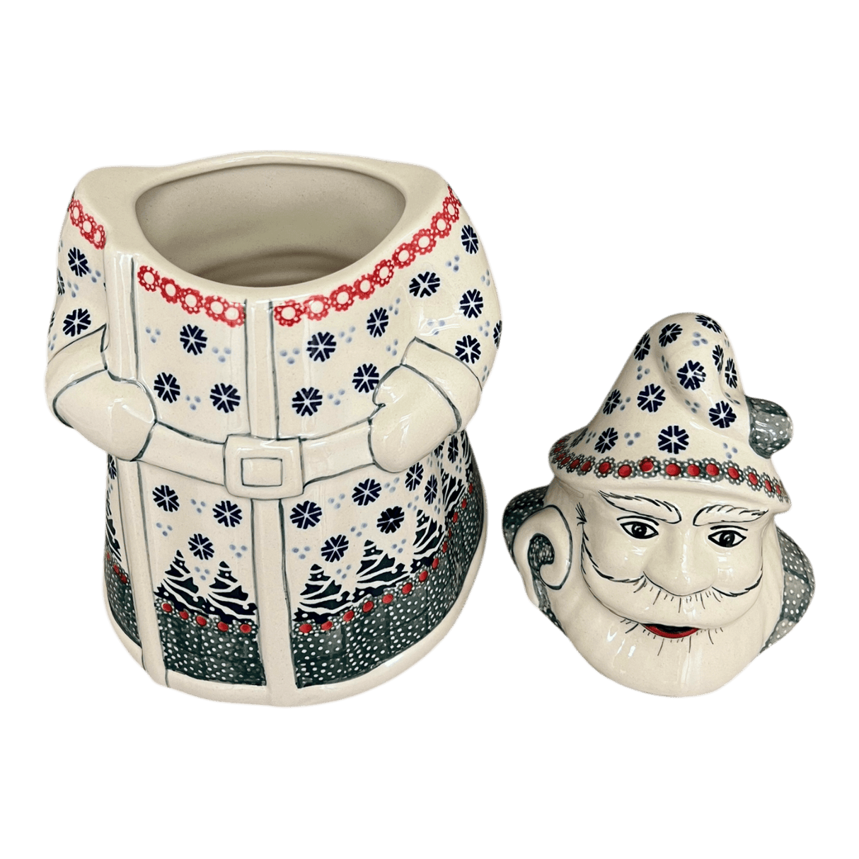 Cookie Jar, Santa, 12" in "Snow Pines Red" by Manufaktura | P060T-WU22
