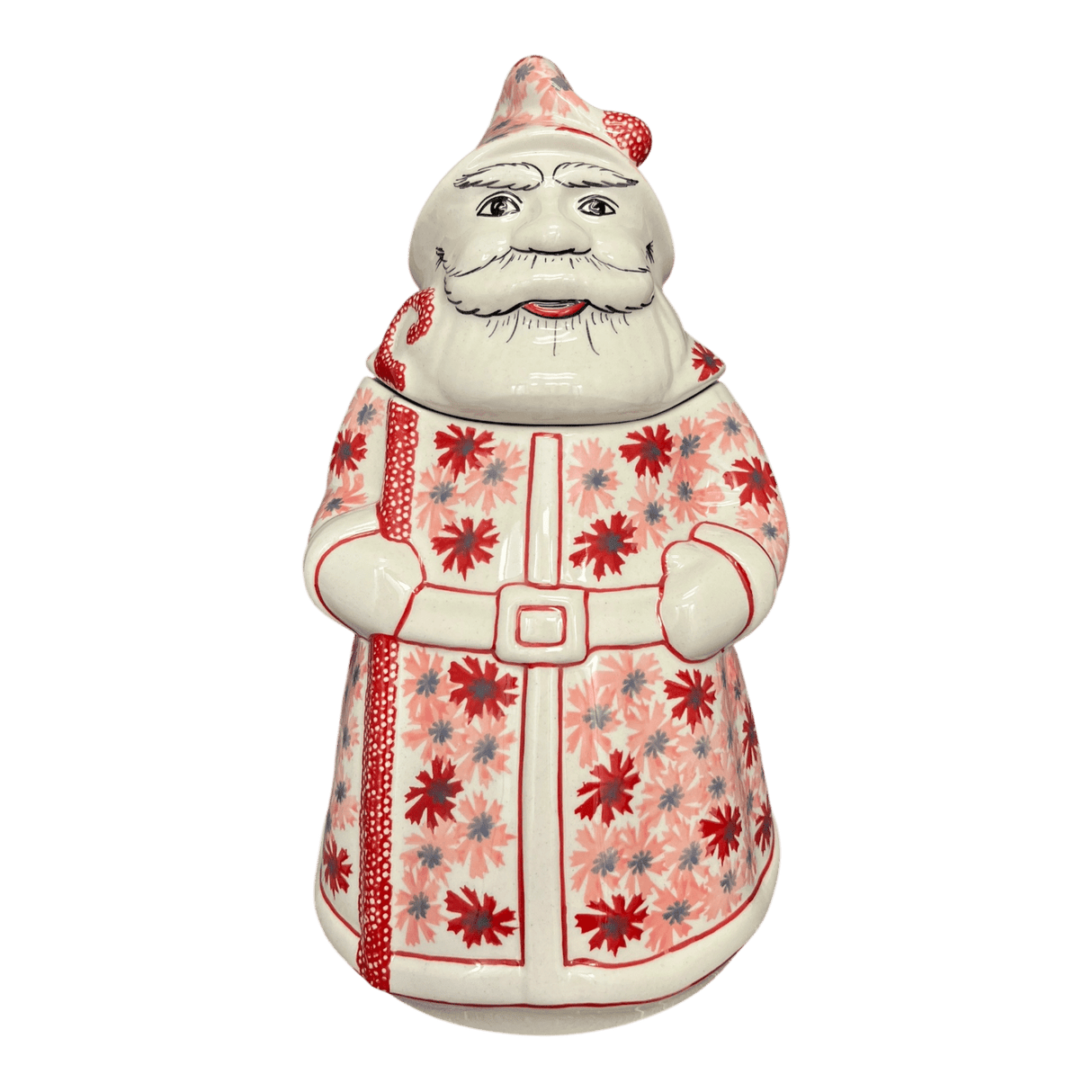 Cookie Jar, Santa, 12" in "Scarlet Daisy" by Manufaktura | P060U-AS73
