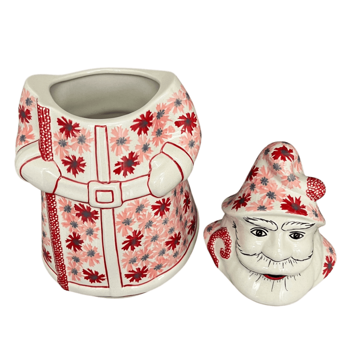 Cookie Jar, Santa, 12" in "Scarlet Daisy" by Manufaktura | P060U-AS73