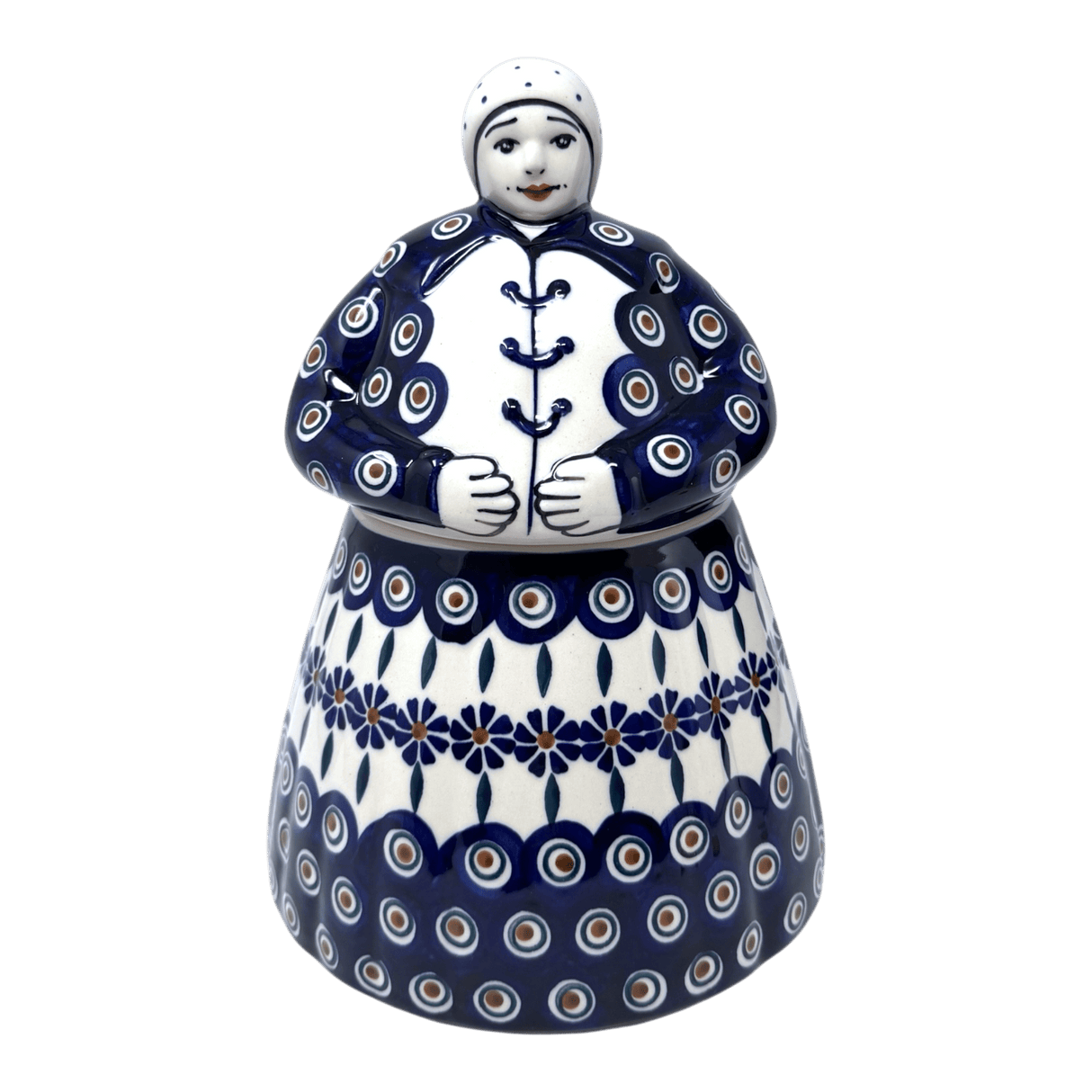 Cookie Jar, Lady, 10.5" Manufaktura (P072) in "Floral Peacock" by Manufaktura | P072T-54KK