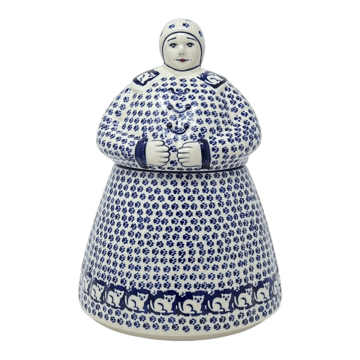 Cookie Jar, Lady, 10.5" Manufaktura (P072) in "Kitty Cat Path" by Manufaktura | P072T-KOT6