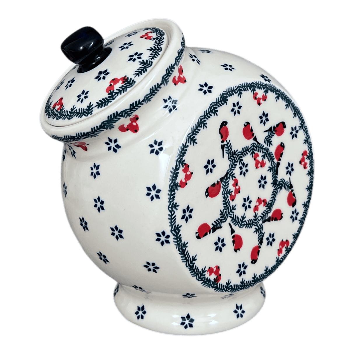 Candy/Cookie Jar, Round, 8.5" in "Red Bird" by Manufaktura | P076T-GILE