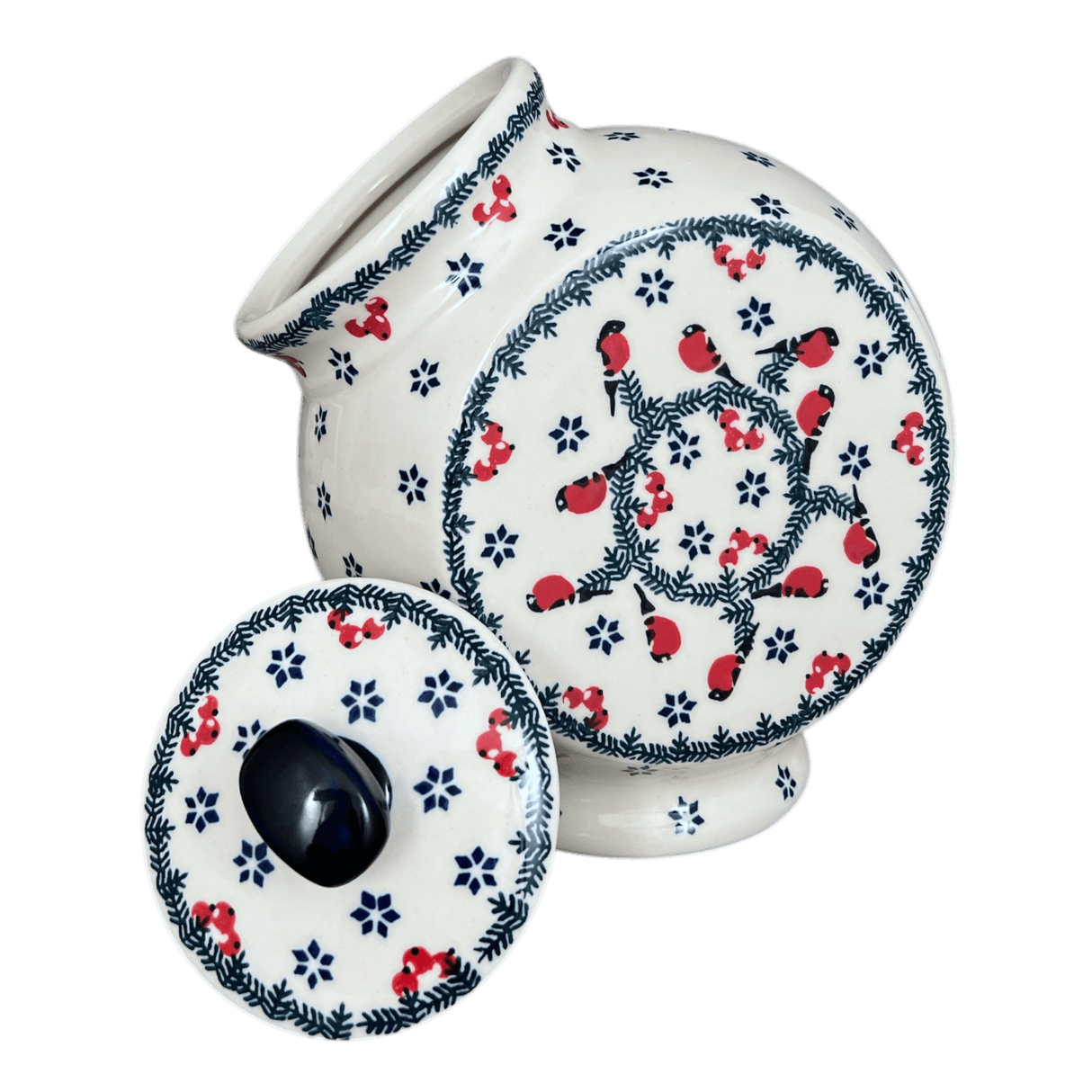 Candy/Cookie Jar, Round, 8.5" in "Red Bird" by Manufaktura | P076T-GILE