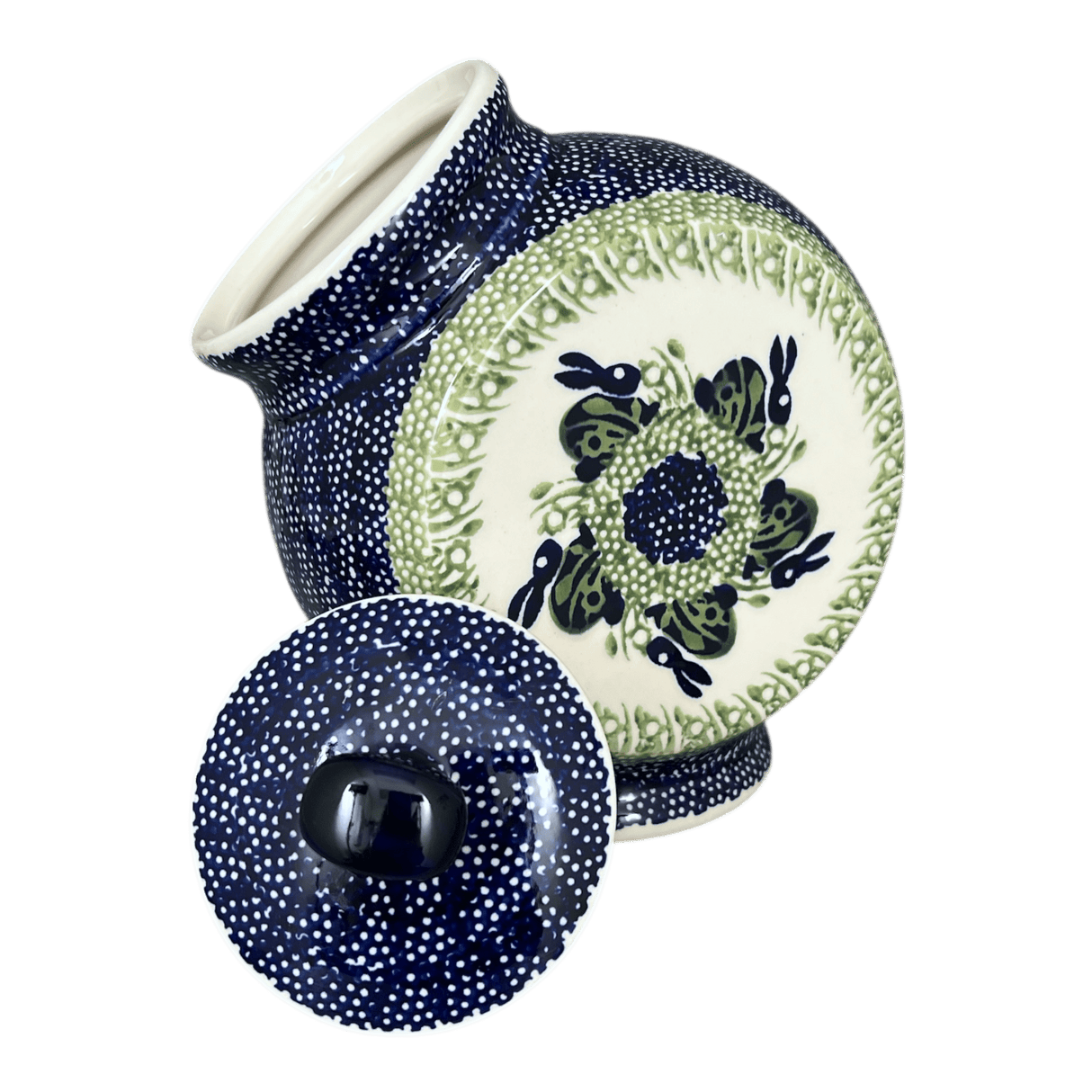 Candy/Cookie Jar, Round, 8.5" in "Bunny Love" by Manufaktura | P076T-P324