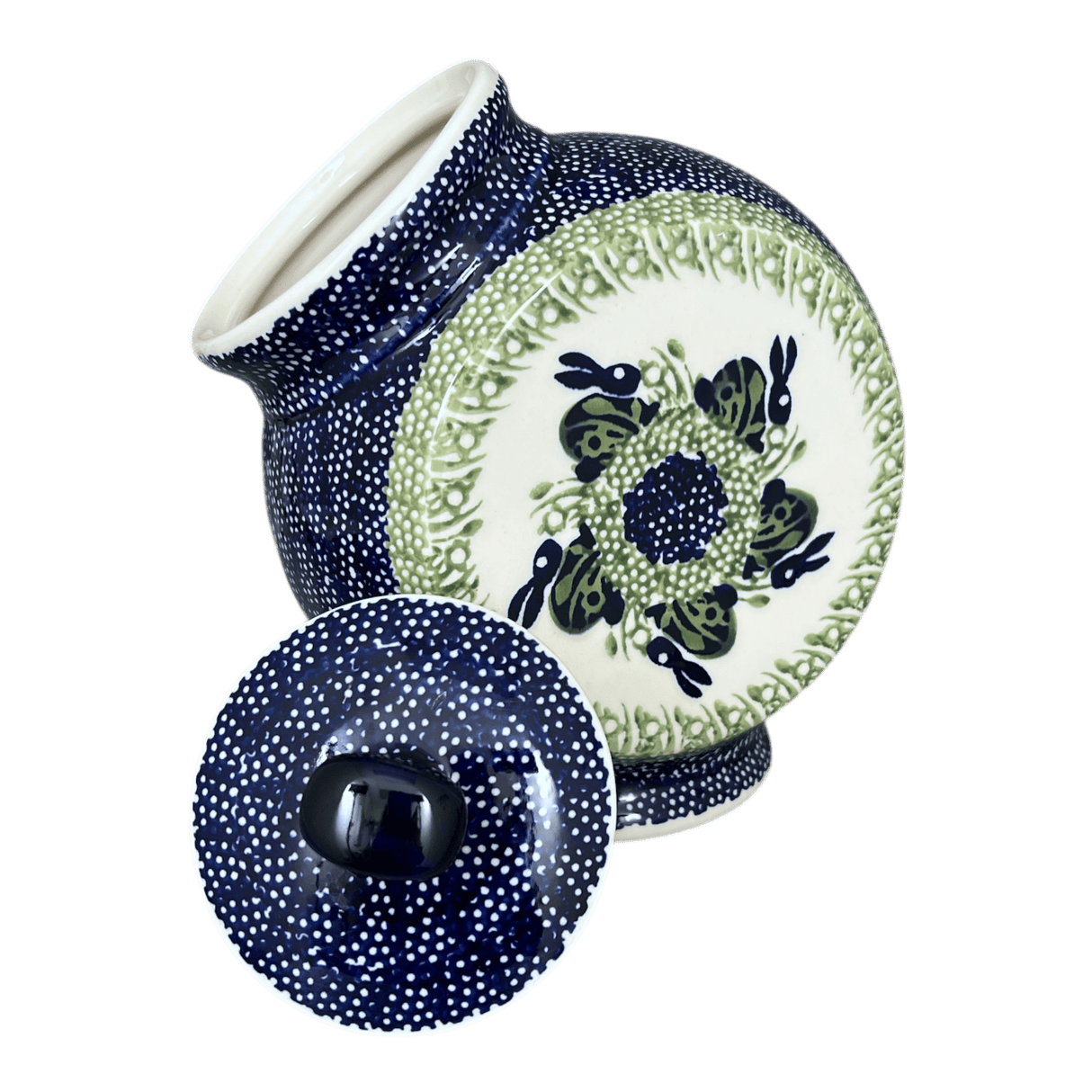 Candy/Cookie Jar, Round, 8.5" in "Bunny Love" by Manufaktura | P076T-P324