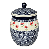 A picture of a Polish Pottery 4 Liter Canister (Poppy Garden) | P081T-EJ01 as shown at PolishPotteryOutlet.com/products/4-liter-canister-poppy-garden-p081t-ej01