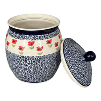 A picture of a Polish Pottery 4 Liter Canister (Poppy Garden) | P081T-EJ01 as shown at PolishPotteryOutlet.com/products/4-liter-canister-poppy-garden-p081t-ej01