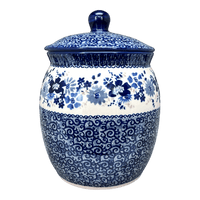 A picture of a Polish Pottery 3 Liter Canister (Blue Life) | P083S-EO39 as shown at PolishPotteryOutlet.com/products/3-liter-canister-blue-life-p083s-eo39