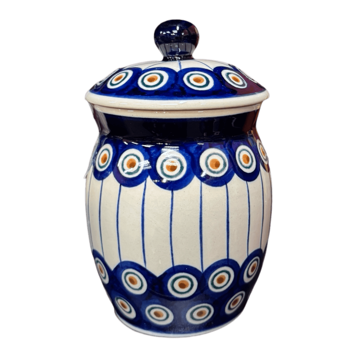 Canister, 0.5 Liter in "Peacock in Line" by Manufaktura | P087T-54A