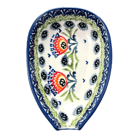 Polish Pottery Small Spoon Rest (Floral Fans) | P093S-P314 Additional Image at PolishPotteryOutlet.com