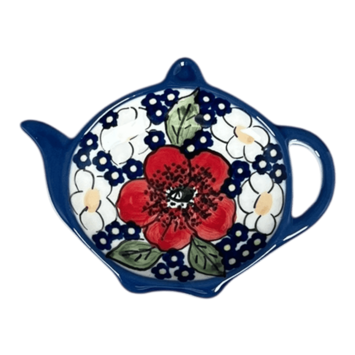 Saucer, Teapot, 4.25" x 3.25" in "Poppies & Posies" by Manufaktura | P094S-IM02