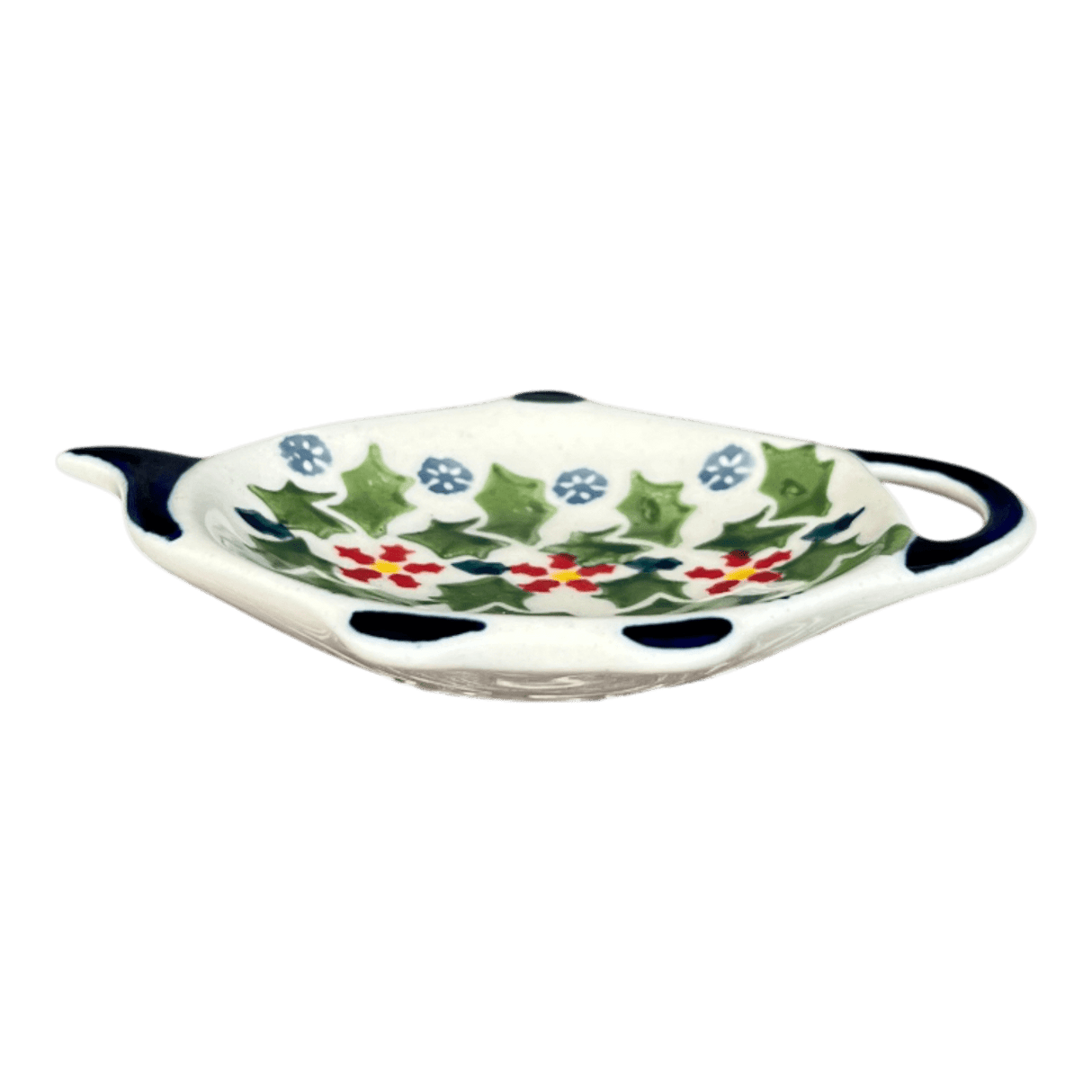 Saucer, Teapot, 4.25" x 3.25" in "Holly In Bloom" by Manufaktura | P094T-IN13