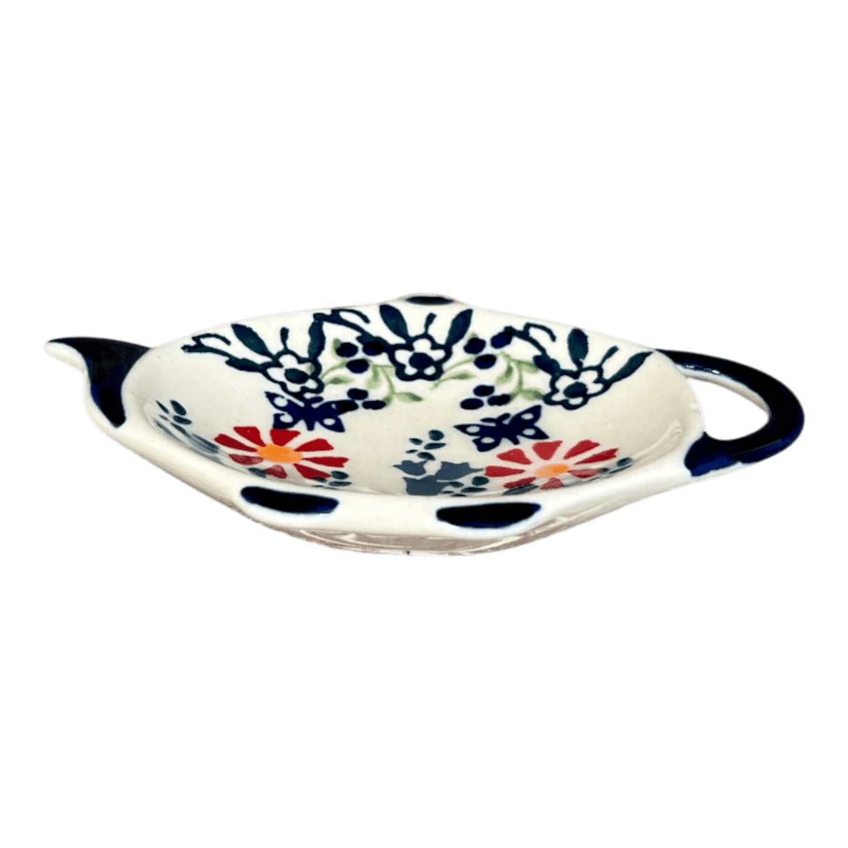 Saucer, Teapot, 4.25" x 3.25" in "Butterfly Blossoms" by Manufaktura | P094T-MM02