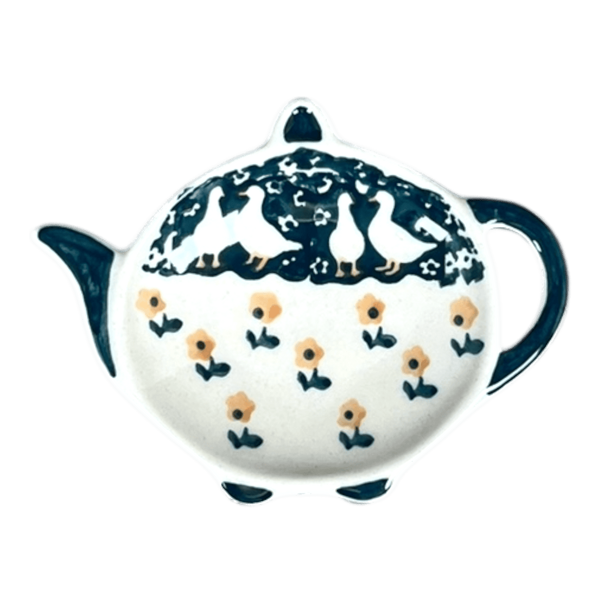 Saucer, Teapot, 4.25" x 3.25" in "Lucky Duck" by Manufaktura | P094T-P322
