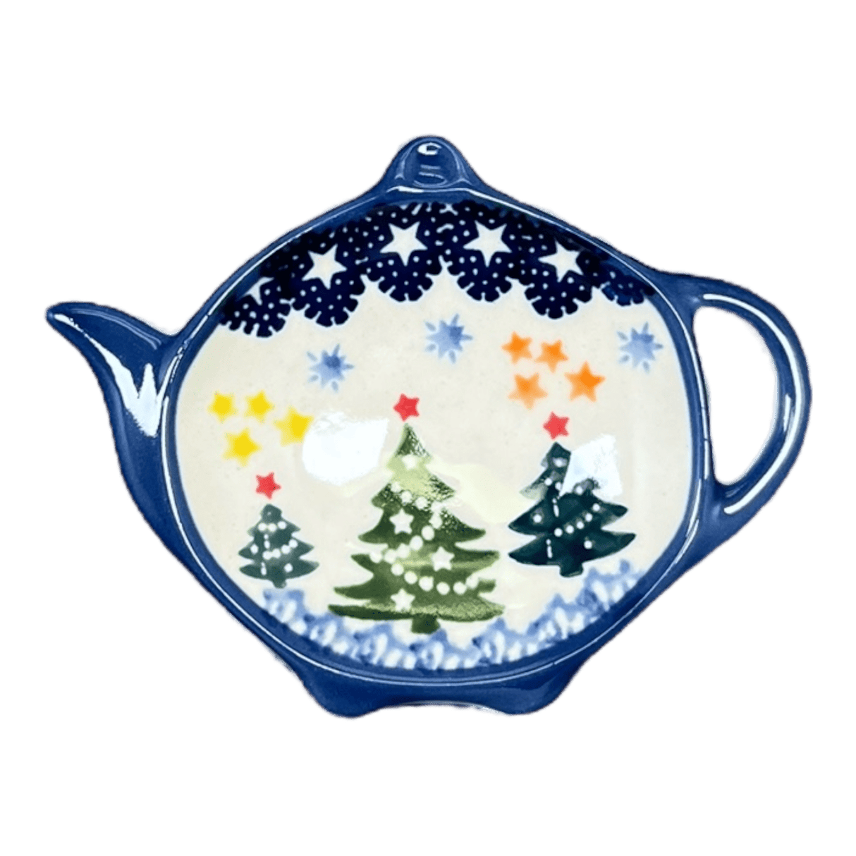 Saucer, Teapot, 4.25" x 3.25" in "Festive Forest" by Manufaktura | P094U-INS6