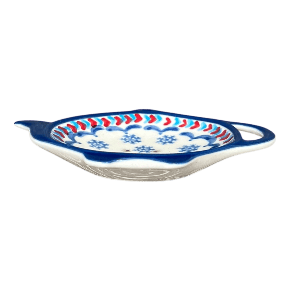 Saucer, Teapot, 4.25" x 3.25" in "Snowflake Love" by Manufaktura | P094U-PS01