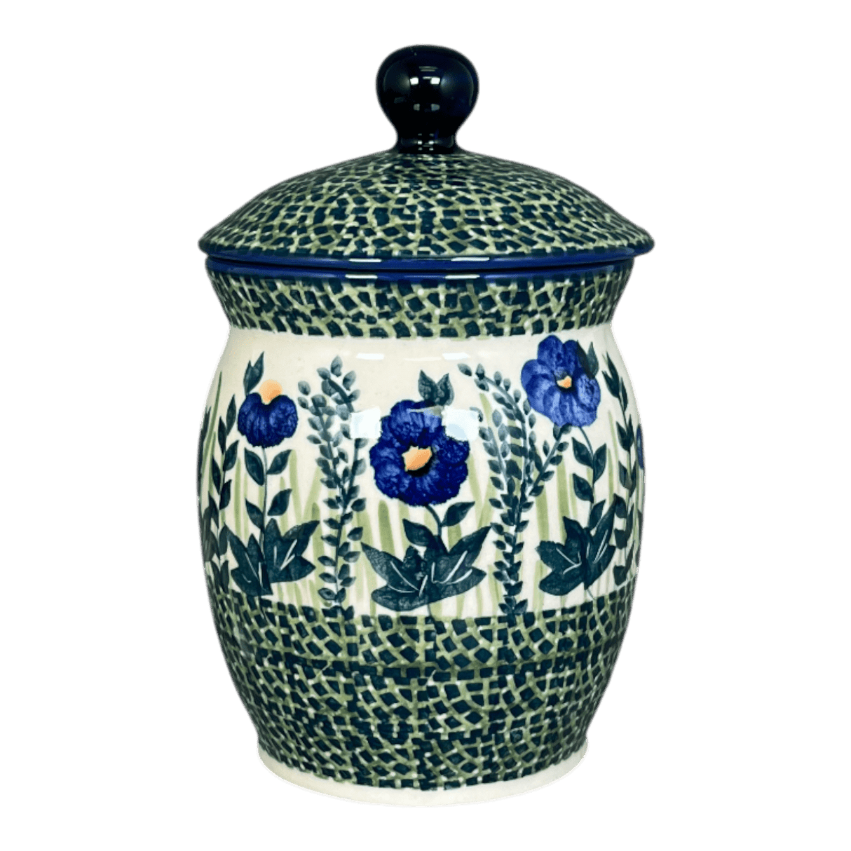 Canister, 1 Liter in "Bouncing Blue Blossoms" by Manufaktura | P096U-IM03