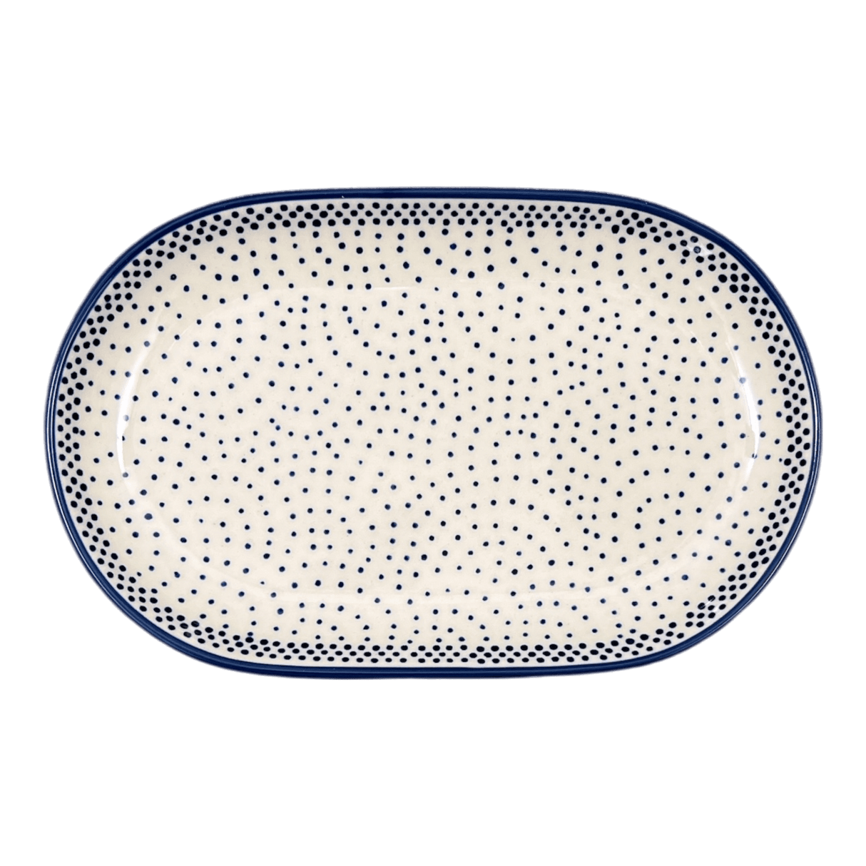 Plate, Oval, 6" x 9" in "Misty Blue" by Manufaktura | P097U-61A