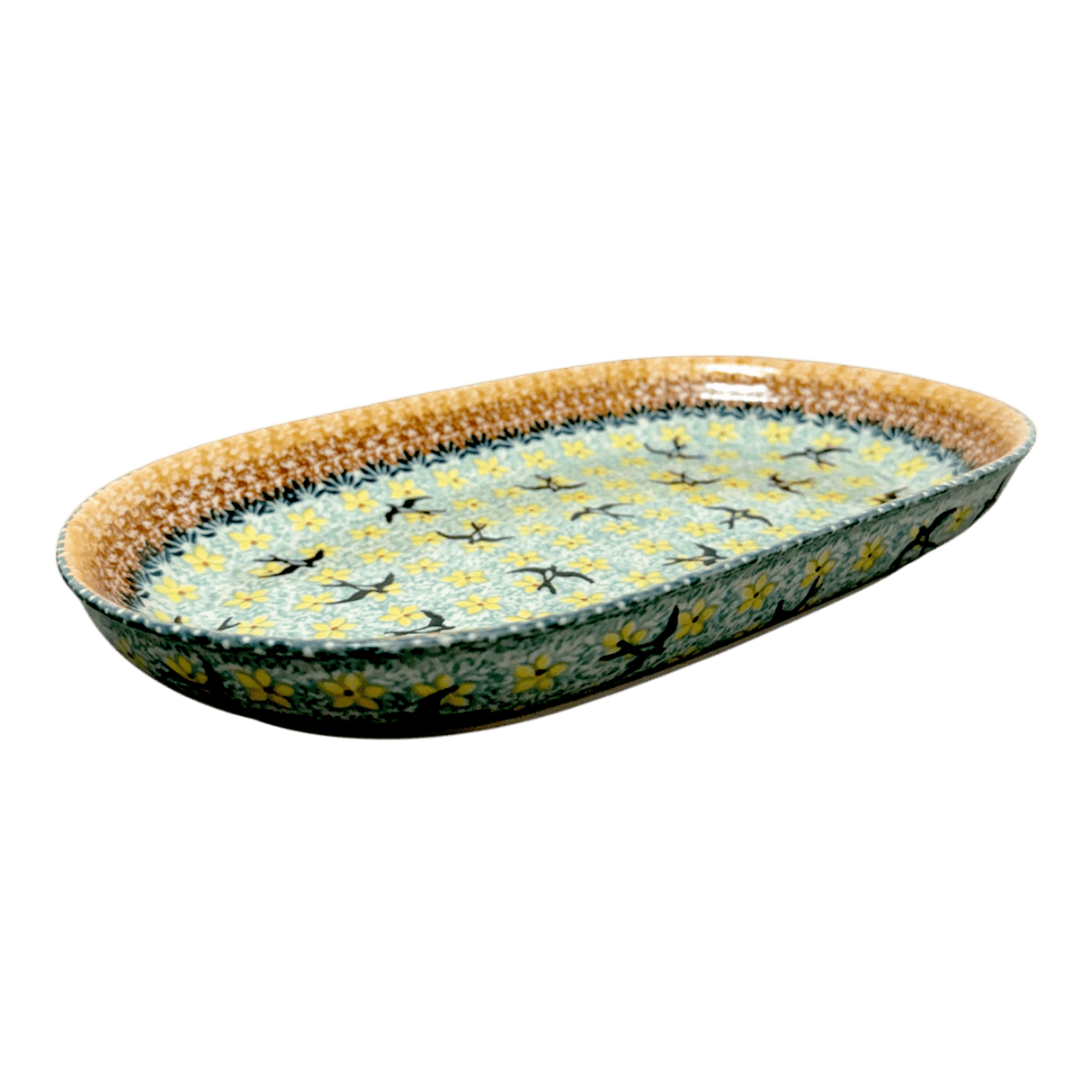 Plate, Roaster, Oval, 7"x11" in "Capistrano" by Manufaktura | P099S-WK59
