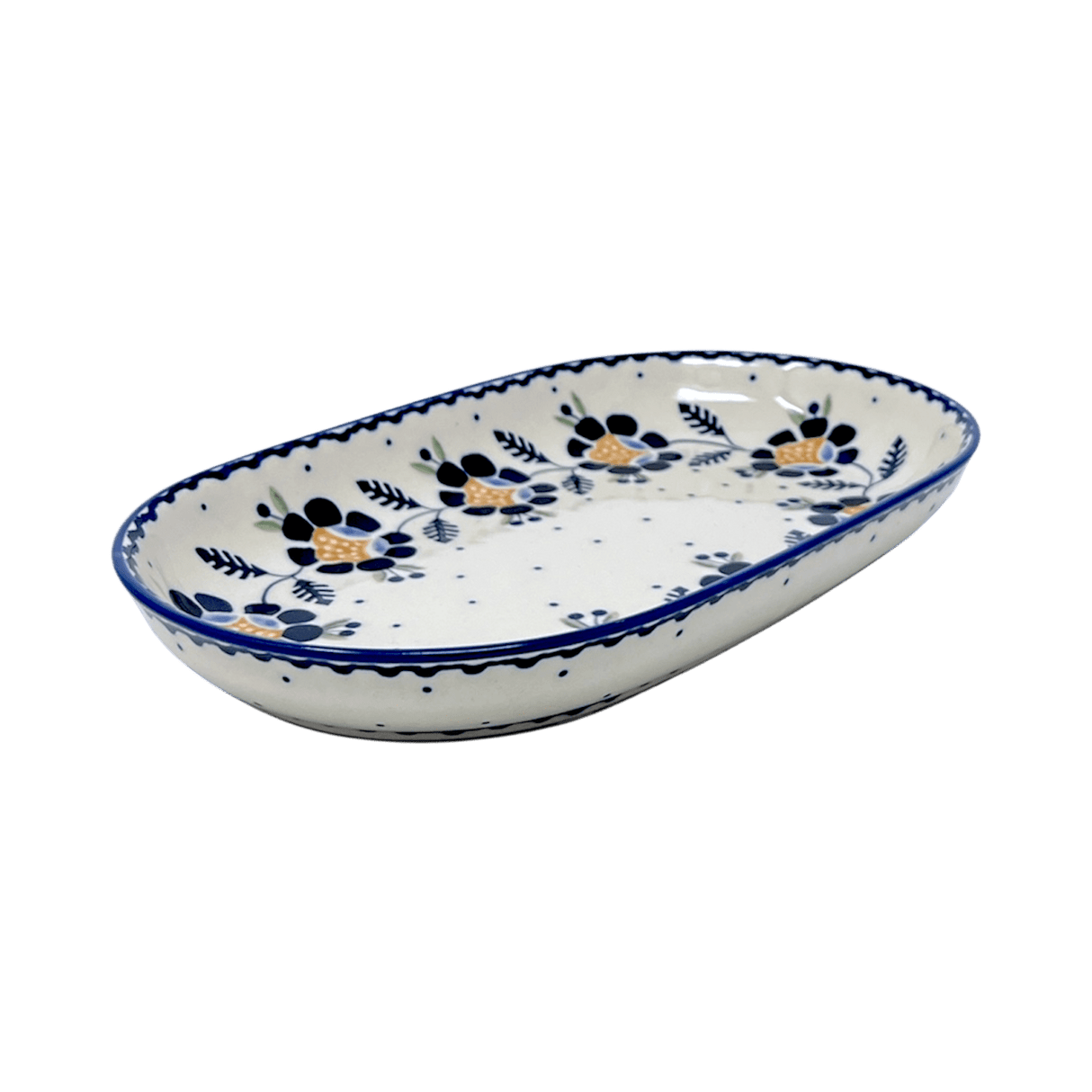 Plate, Roaster, Oval, 7"x11" in "Cornflower" by Manufaktura | P099T-RU