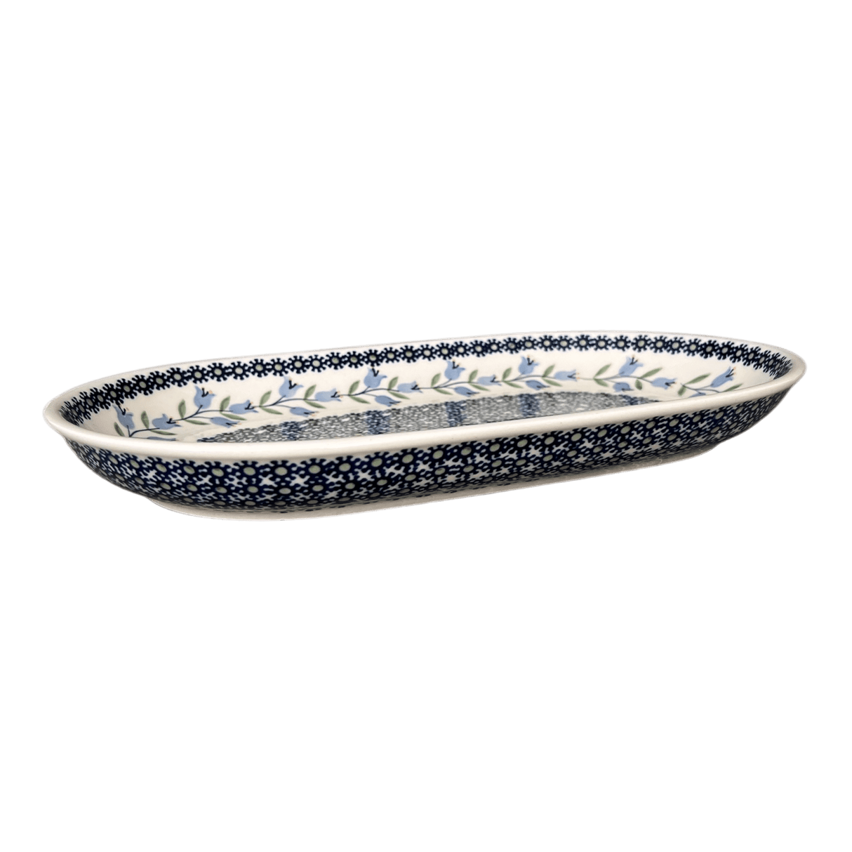 Platter, Oval, 8" x 13" in "Lily of the Valley" by Manufaktura | P101T-ASD