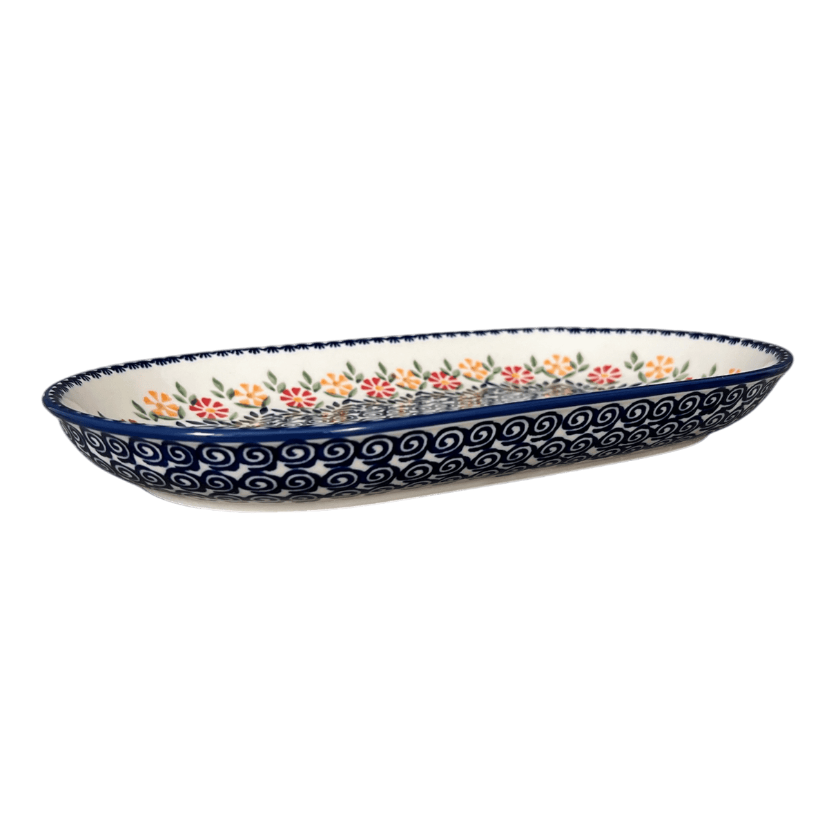 Platter, Oval, 8" x 13" in "Flower Power" by Manufaktura | P101T-JS14