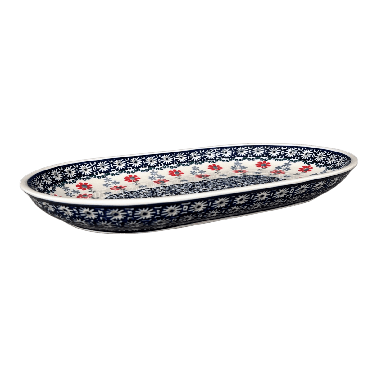 Platter, Oval, 8" x 13" in "Summer Blossoms" by Manufaktura | P101T-P232