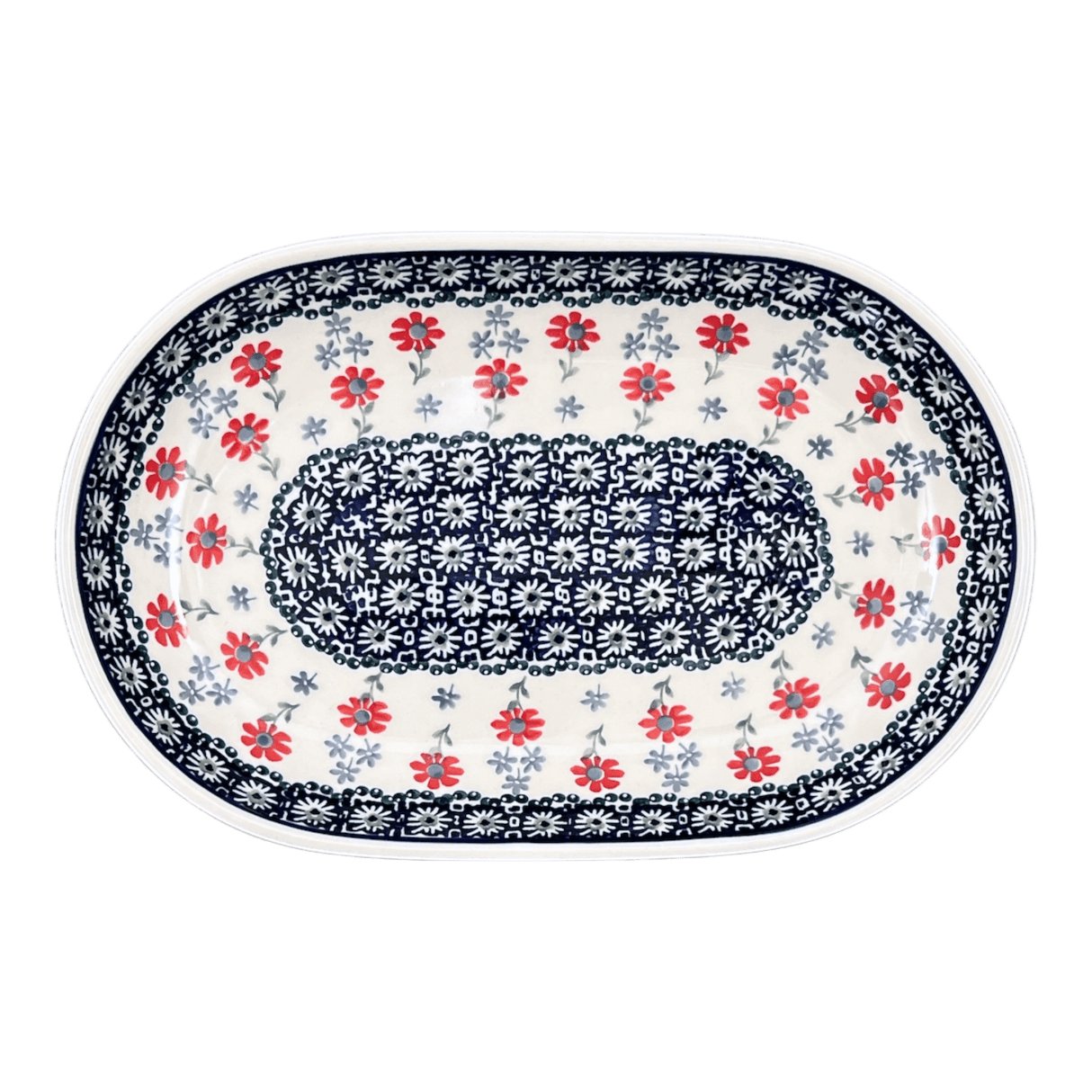 Platter, Oval, 8" x 13" in "Summer Blossoms" by Manufaktura | P101T-P232