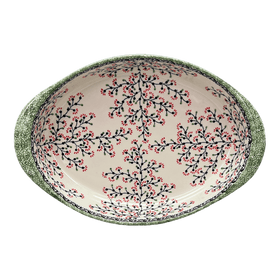 Polish Pottery Large Oval Baker (Cherry Blossoms) | P102S-DPGJ Additional Image at PolishPotteryOutlet.com