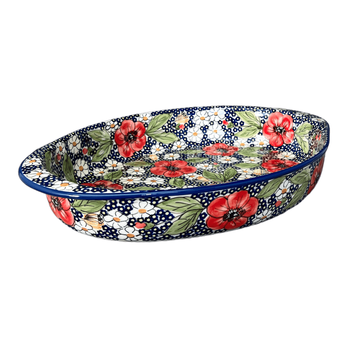 Baker, Oval, Large 10.25" x 15.5" in "Poppies & Posies" by Manufaktura | P102S-IM02