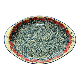 Polish Pottery Large Oval Baker (Poppies in Bloom) | P102S-JZ34 Additional Image at PolishPotteryOutlet.com