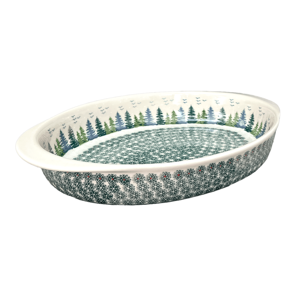 Baker, Oval, Large 10.25" x 15.5" in "Pine Forest" by Manufaktura | P102S-PS29