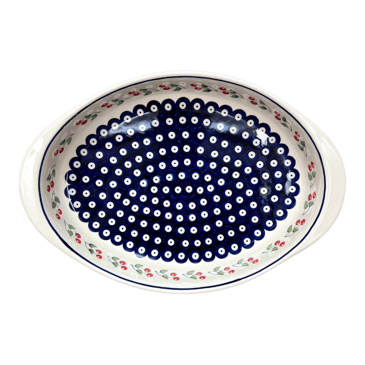 Baker, Oval, Large 10.25" x 15.5" in "Cherry Dot" by Manufaktura | P102T-70WI
