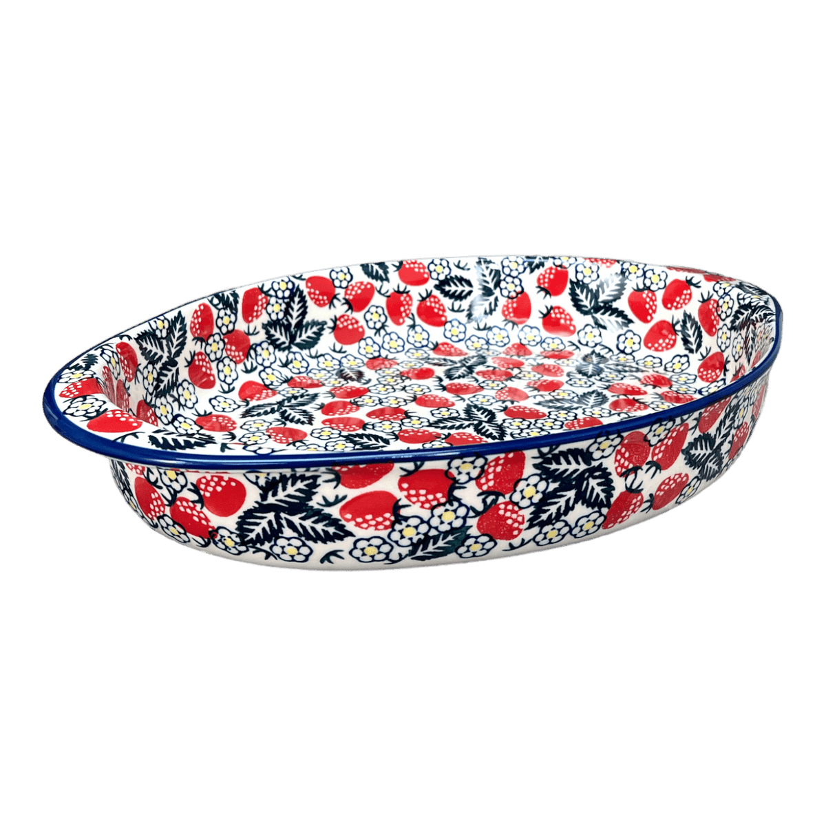 Baker, Oval, Large 10.25" x 15.5" in "Strawberry Fields" by Manufaktura | P102U-AS59
