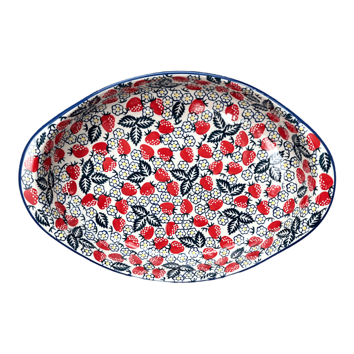 Baker, Oval, Large 10.25" x 15.5" in "Strawberry Fields" by Manufaktura | P102U-AS59