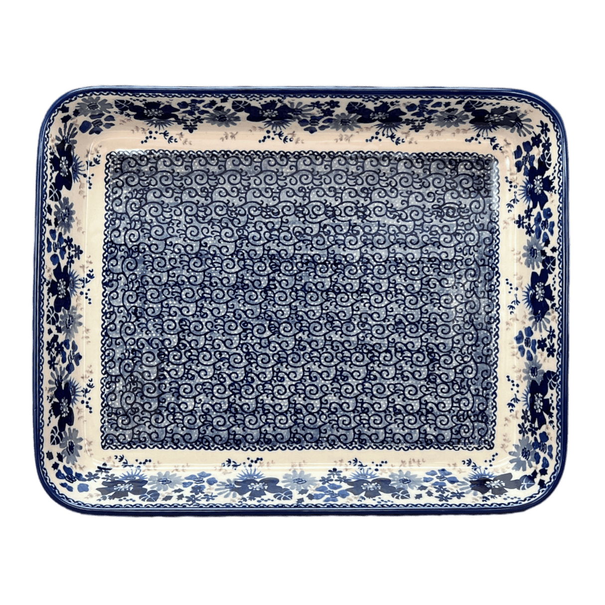 Baker, Rectangular, Shallow 10" x 13" in "Blue Life" by Manufaktura | P105S-EO39