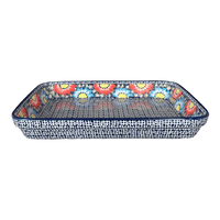 A picture of a Polish Pottery 10" x 13" Rectangular Baker (Fiesta) | P105U-U1 as shown at PolishPotteryOutlet.com/products/10-x-13-rectangular-baker-fiesta-p105u-u1