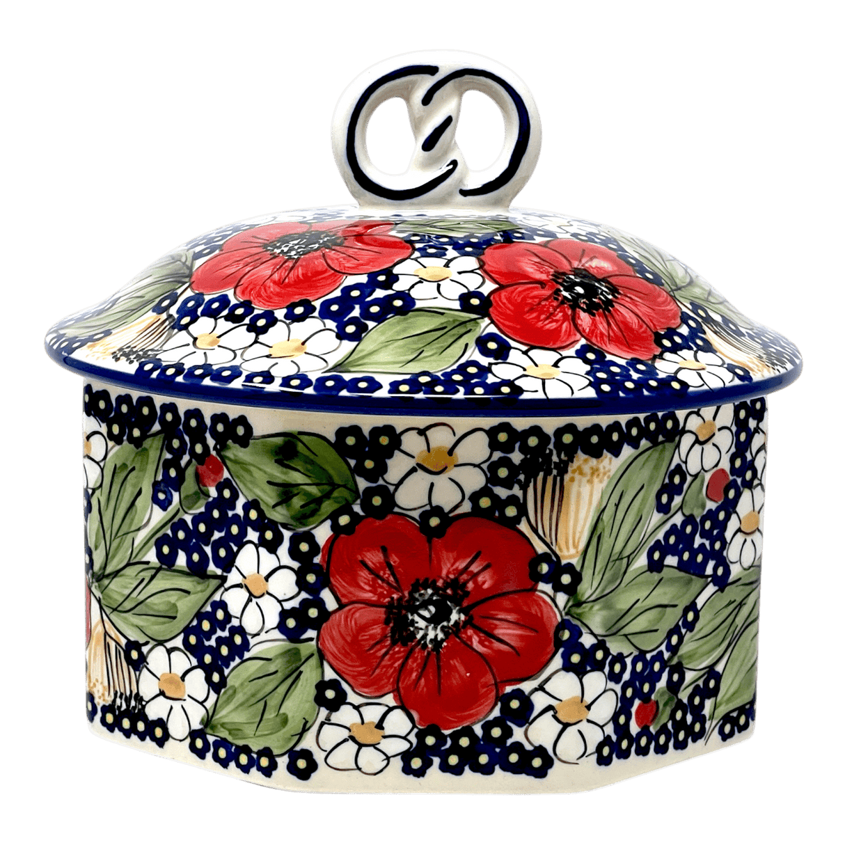 Box, Large Pretzel, 7" in "Poppies & Posies" by Manufaktura | P108S-IM02