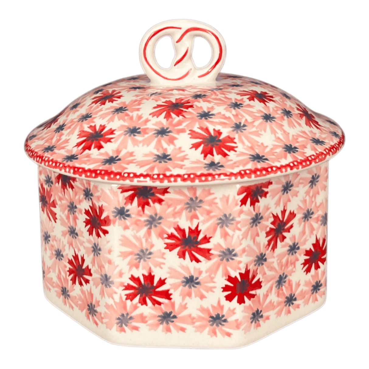 Box, Large Pretzel, 7" in "Scarlet Daisy" by Manufaktura | P108U-AS73